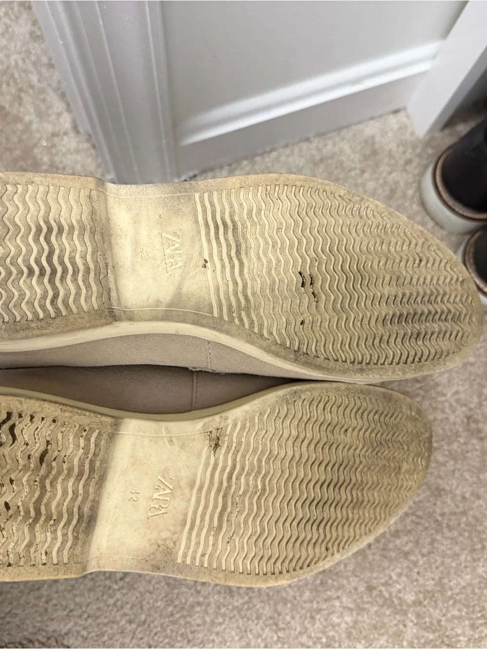 Zara Men’s Beige Suede Loafers Size 42